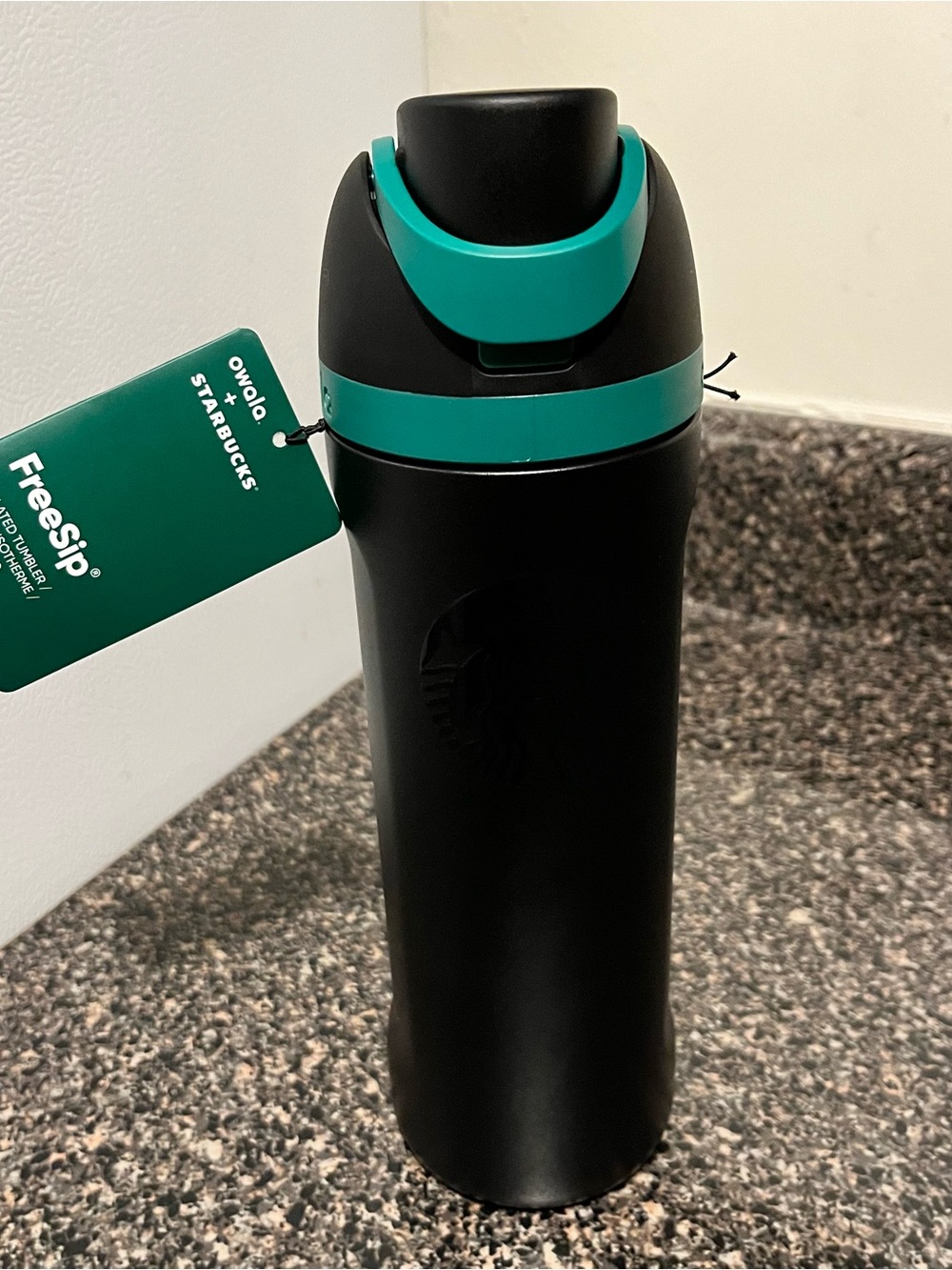 Starbucks Owala 24oz Black & Teal FreeSip Travel Bottle NWT 2026